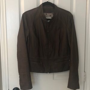 ANTHROPOLOGIE VEGAN LEATHER LINED MOTO JACKET